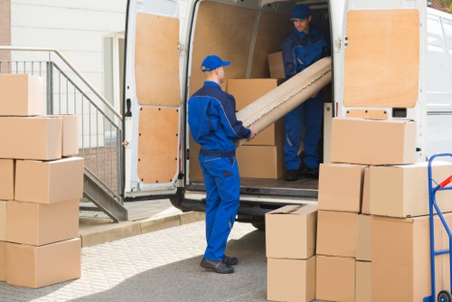 Removal truck hired in Crystal Palace with urban background